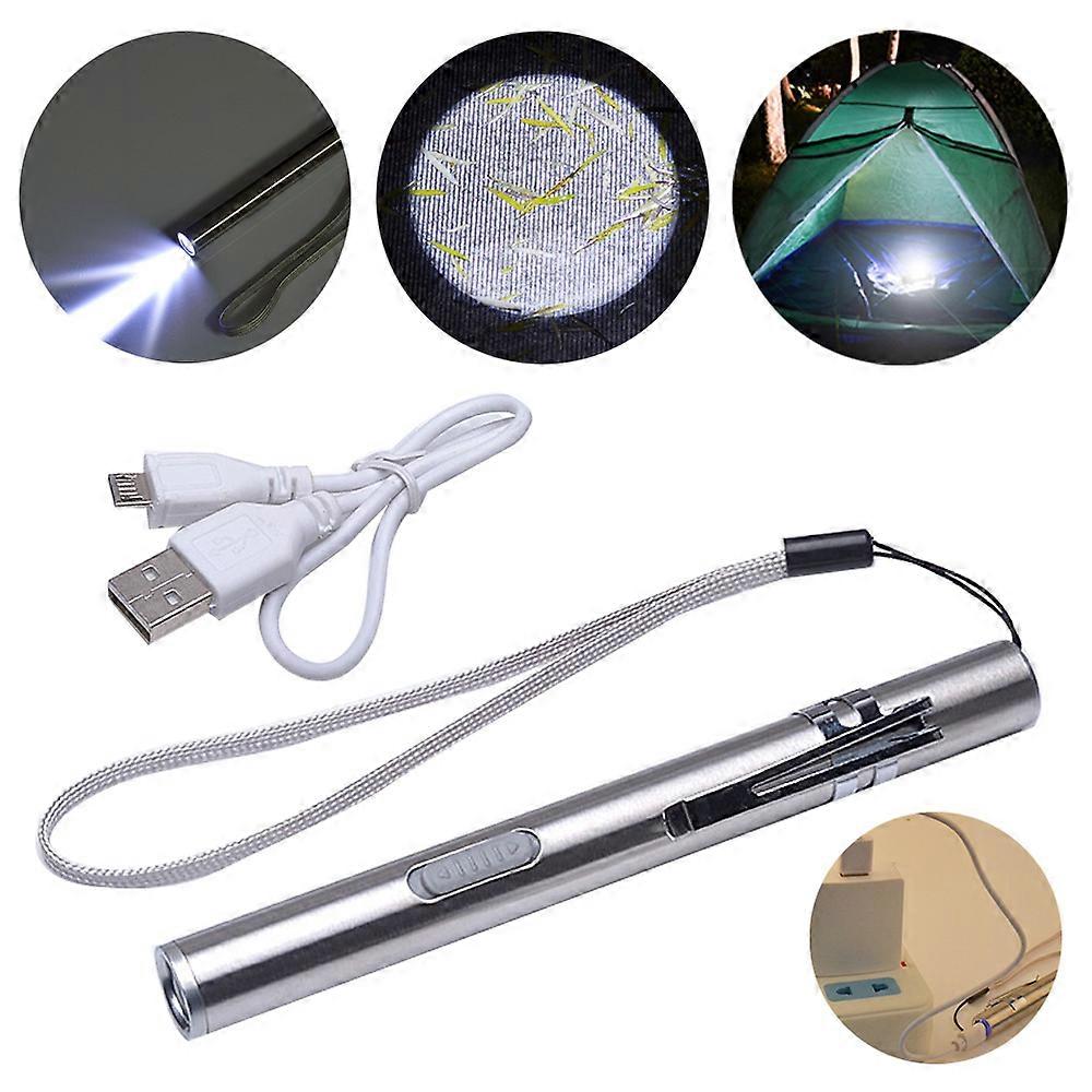 Portable Usb Flashlight Rechargeable Led Medical Camping Flashlights
