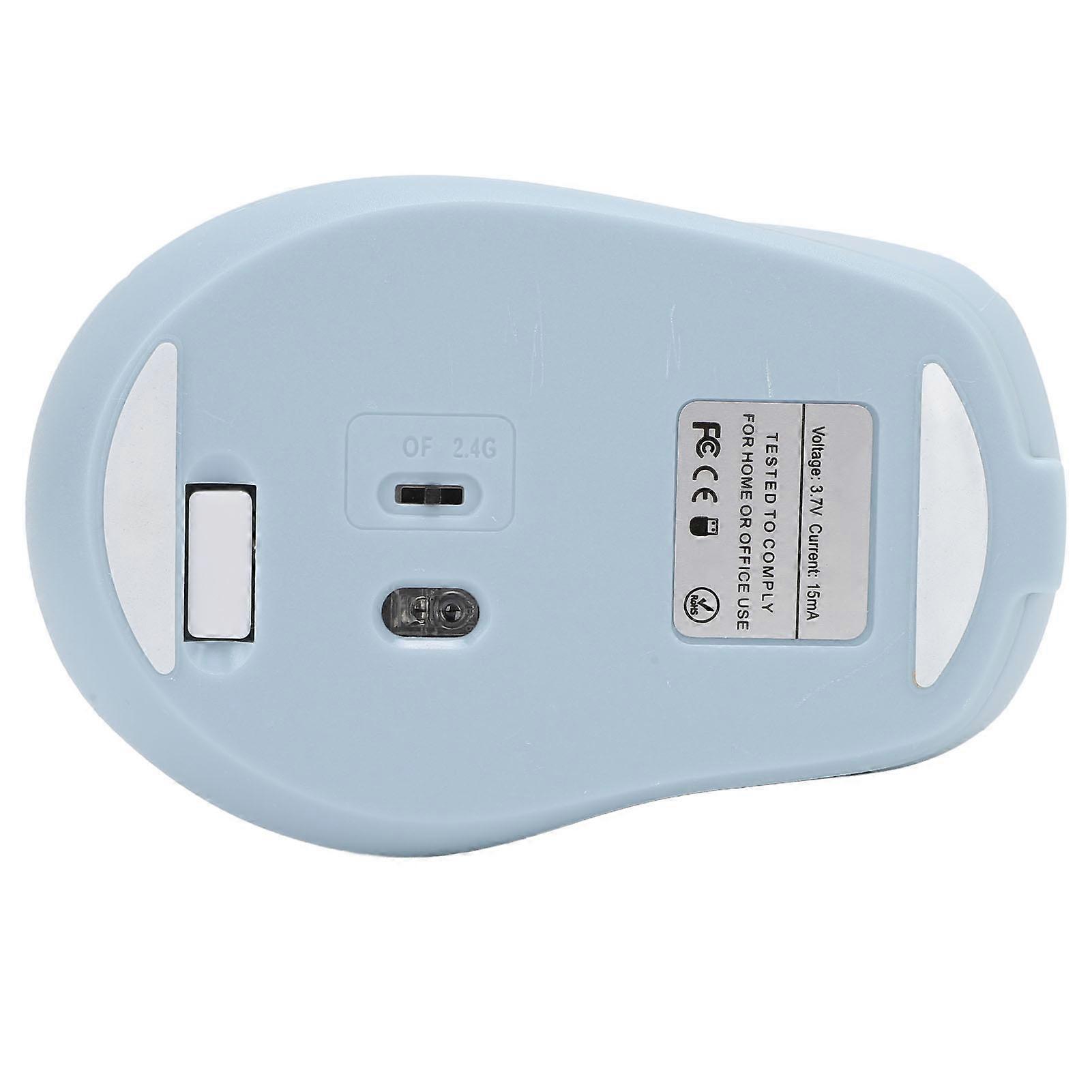 Wireless Mouse Bluetooth 5.0 2.4G Dual Mode Computer Mouse with USB Receiver for Phone Laptop PC 800 1200 1600 DPI Quiet Rechargeable Blue