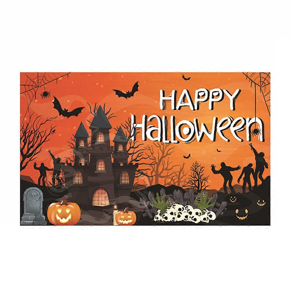 Extra Large Happy Halloween Banner Backdrop Background Photography for Scary Halloween Party Decor Garden Fence Yard Garagen Bar