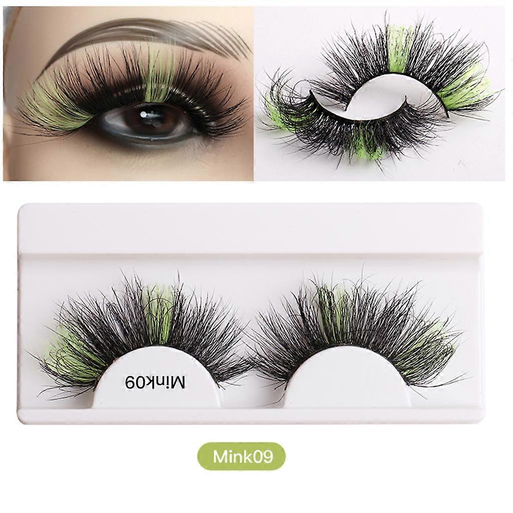 1pair Colored False Eyelashes Natural Thick Long Mink 8D Eye Lashes Party