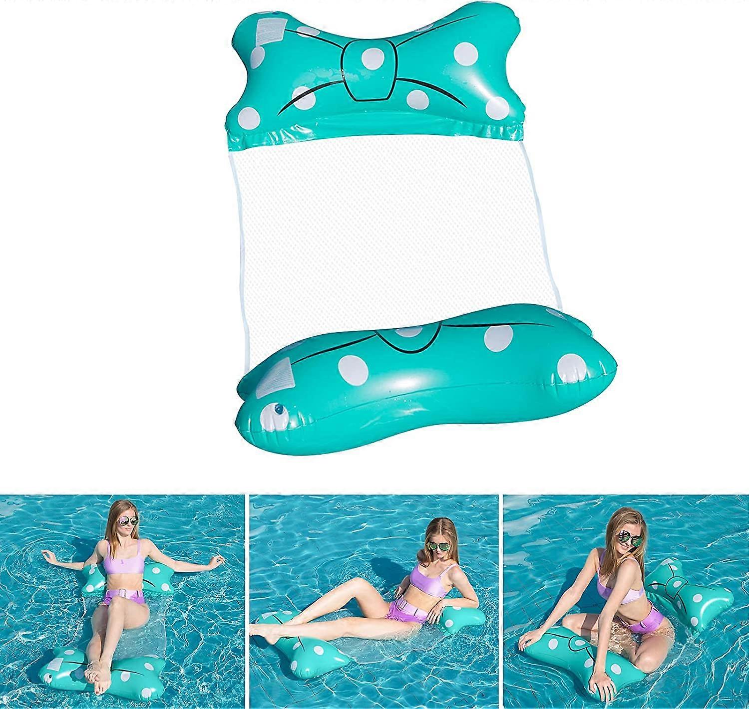 Inflatable Floating Hammock Multi-Purpose, 4 in 1 Hammock (Saddle, Lounger, Dinghy, Hammock) ((Blue Bow)