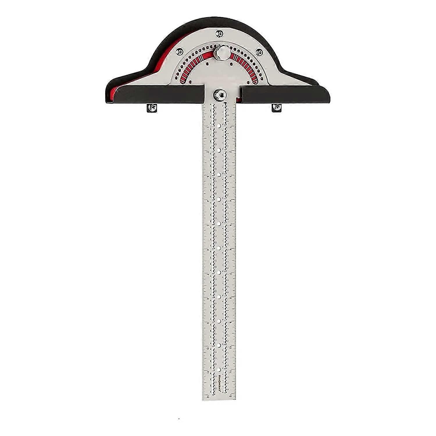 Round Head Angle Protractor,10 Inch Carpentry Edge Ruler,Stainless Ruler,Two Arm Angle Measuring Tool