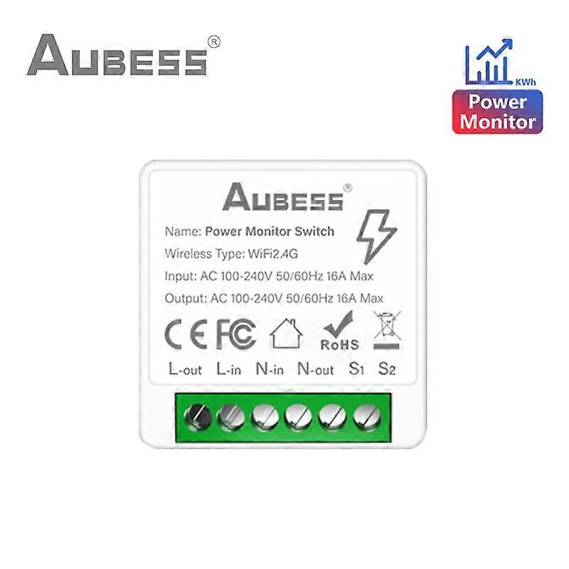 Wifi Mini Smart Switch 16A DIY 2 Way Wireless Light Switches Power Monitor Breaker Via Tuya Smart Life Alexa Alice Google Home