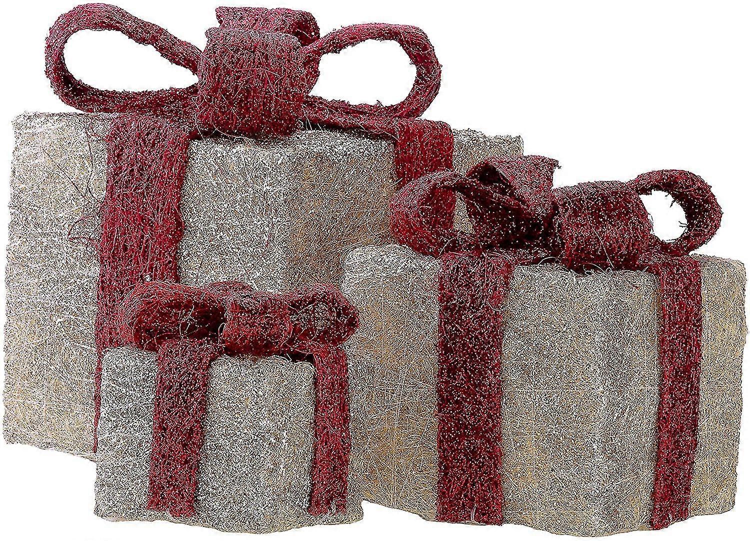 3 Pcs Decoration Gift Luminous Box Timer Decoration (golden)