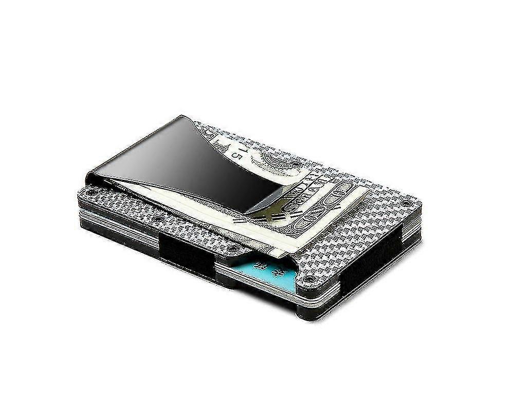 الرجال Rfid حجب سليم المال كليب ألياف الكربون بطاقة الائتمان حامل جيب محفظة كليب