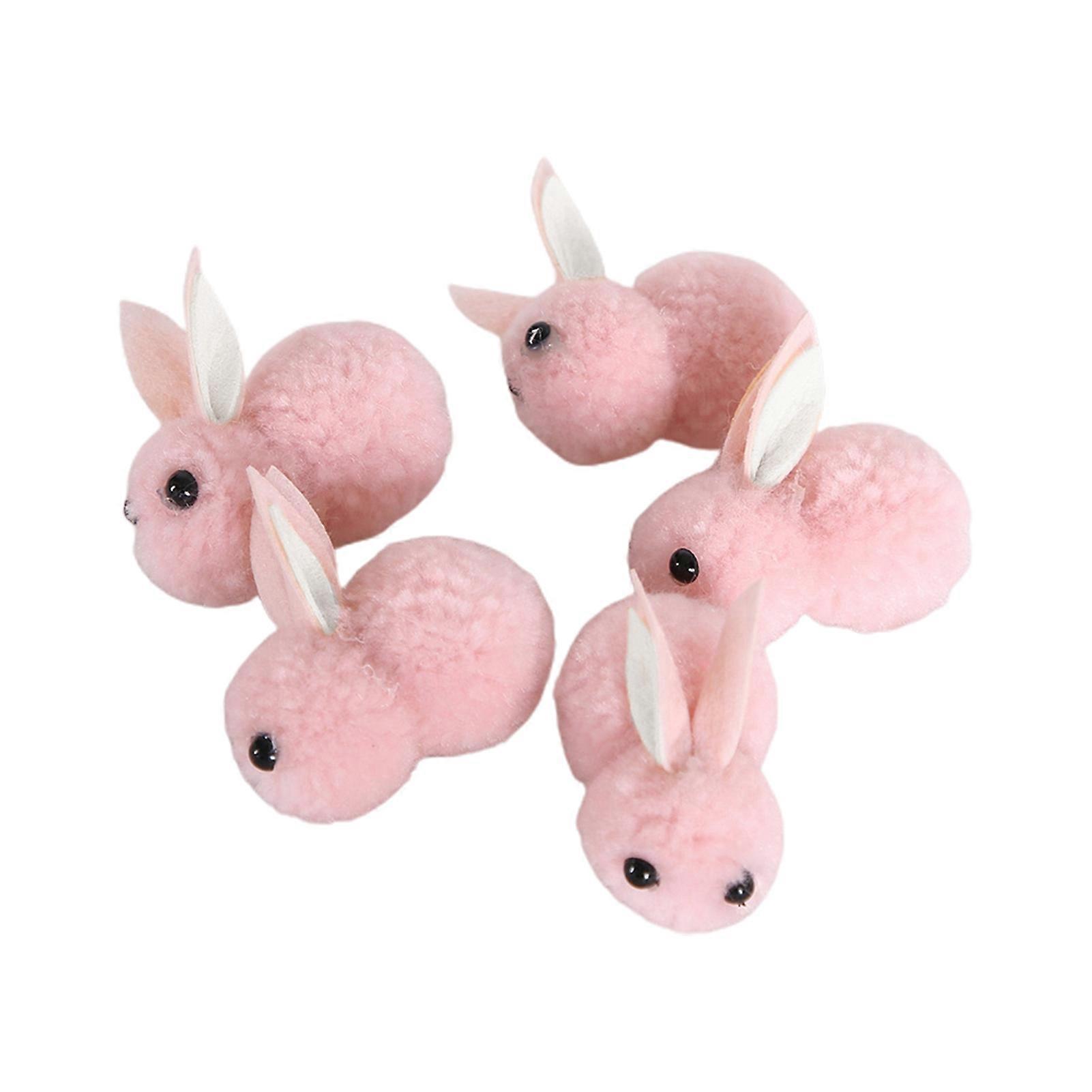 5 Pcs Rabbit Doll Comfortable Touch High Simulation Plush Lovely Easter Bunny Toy Craft for Home Qinhai