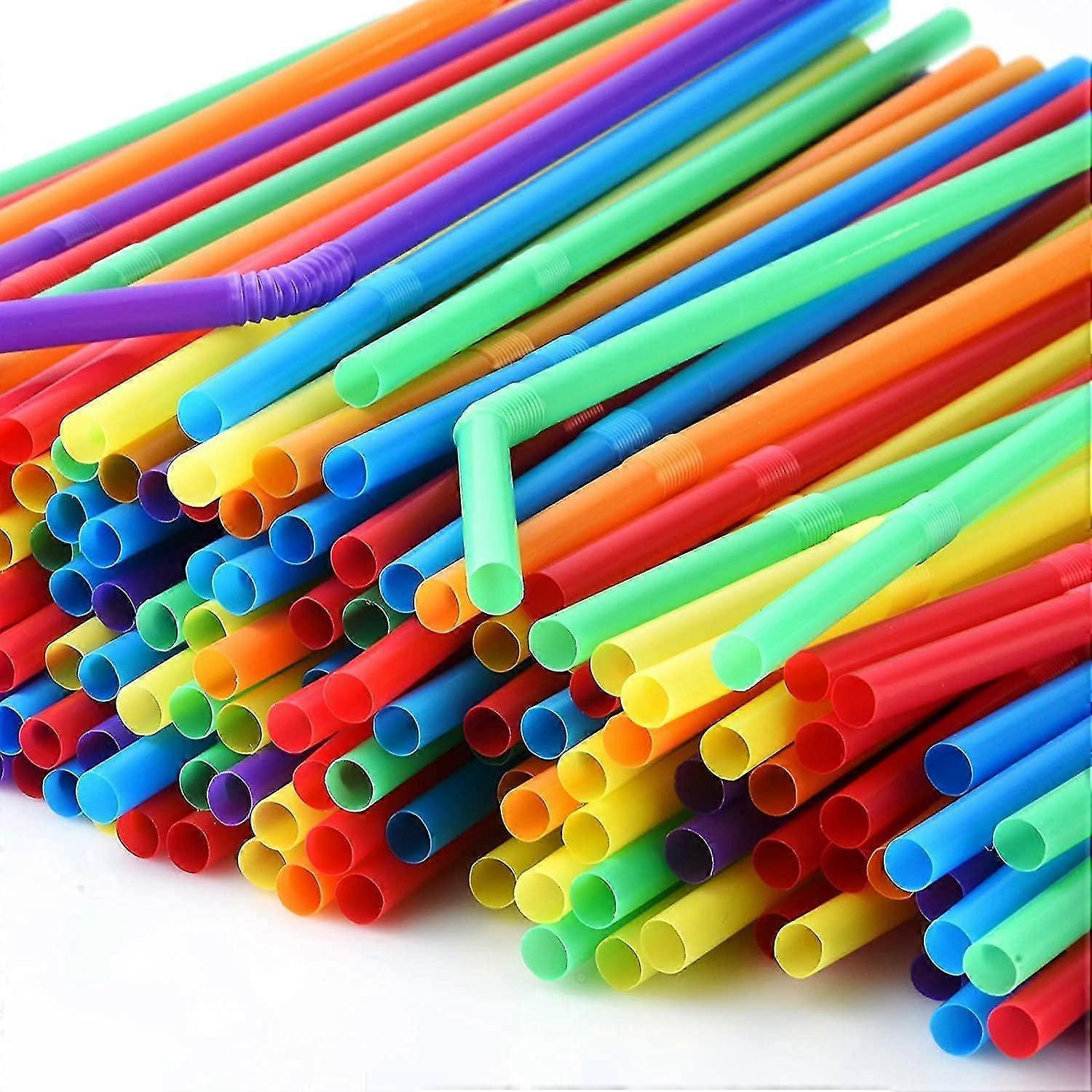 200 Flexible Reusable Straws Drinking Party Straws Set