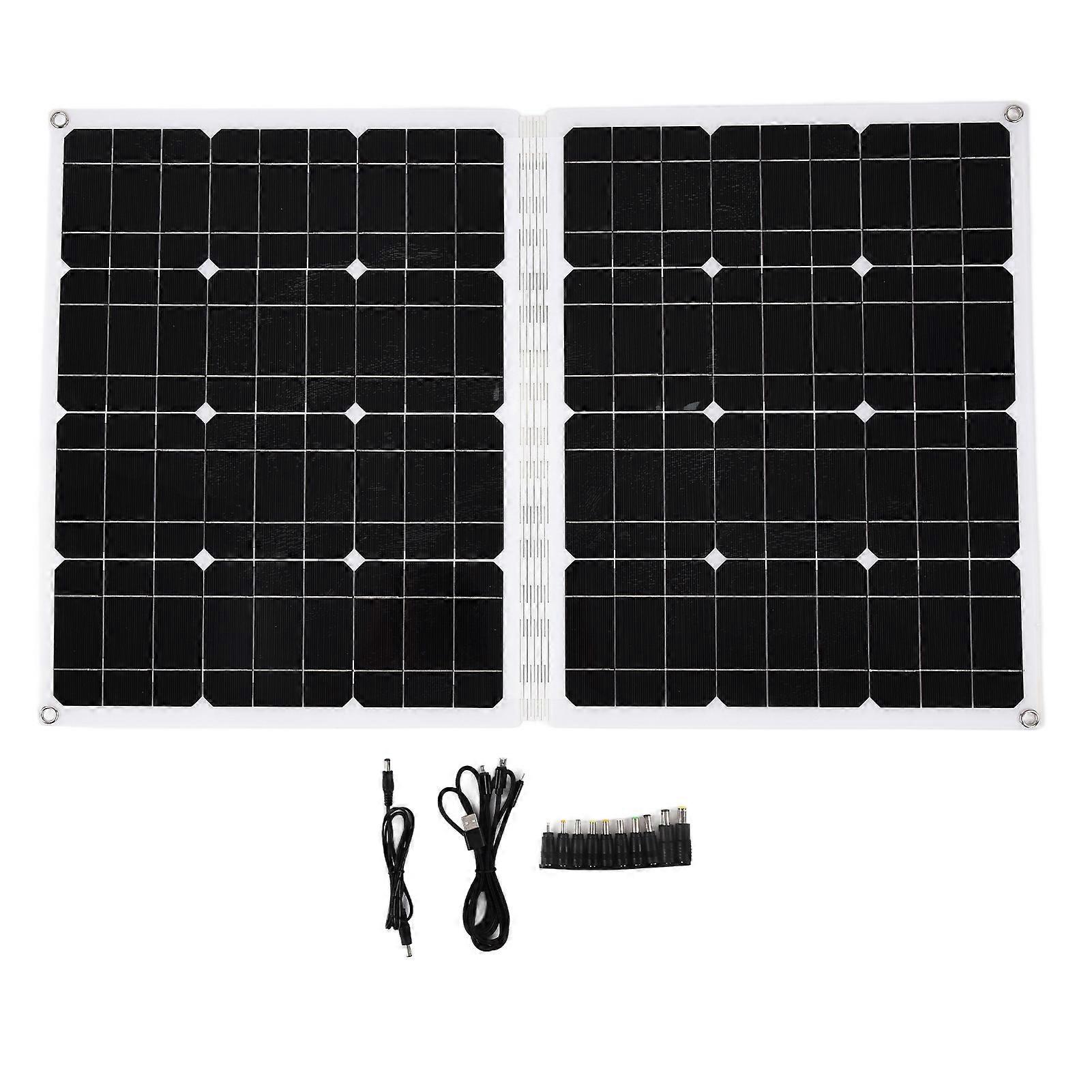 شاحن شمسي قابل للطي PET EVA PTP لوحة شمسية محمولة مع USB من النوع C 80 واط تيار مستمر 18 فولت