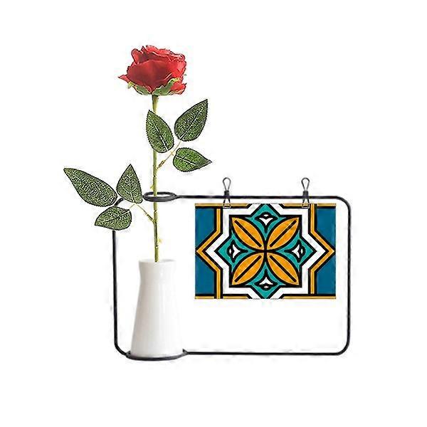 Geometry Morocco Style Pattern Artificial Rose Flower Hanging Vases Decoration Bottle