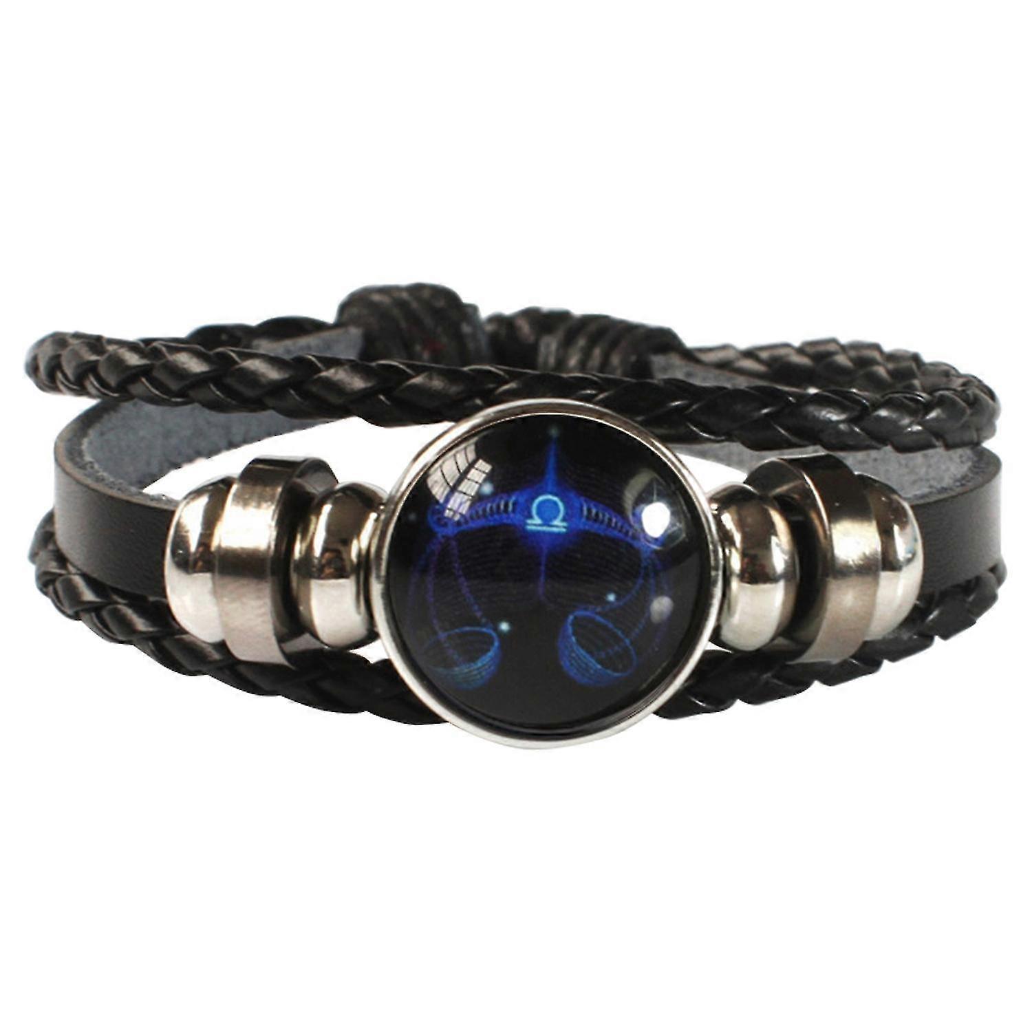 Multilayer Charm Bracelet Adjustable Luminescent Twelve Constellations Braided Bracelet