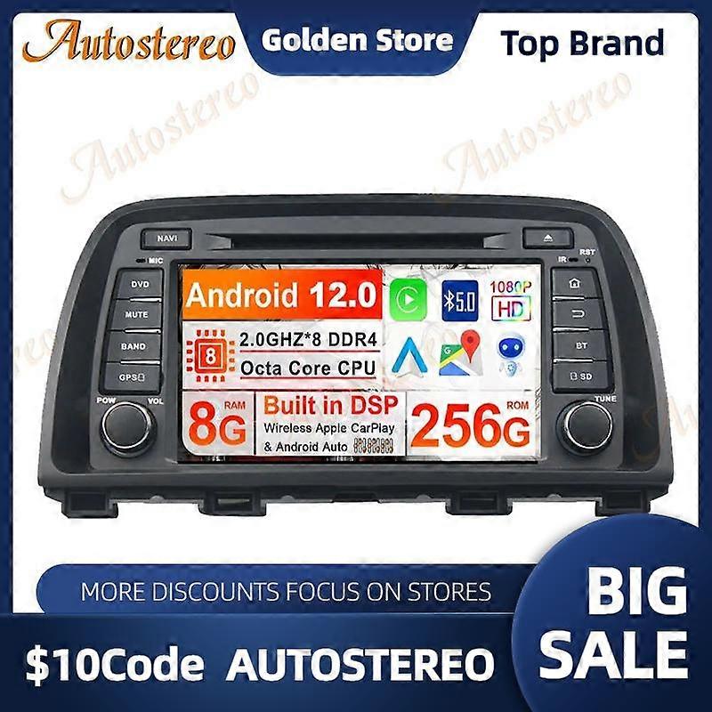 4G Carplay Android 13 Car DVD Player GPS Navigation For Mazda 6 CX-5 Atenza Car Multimedia Player Auto Radio Stereo HeadUnit