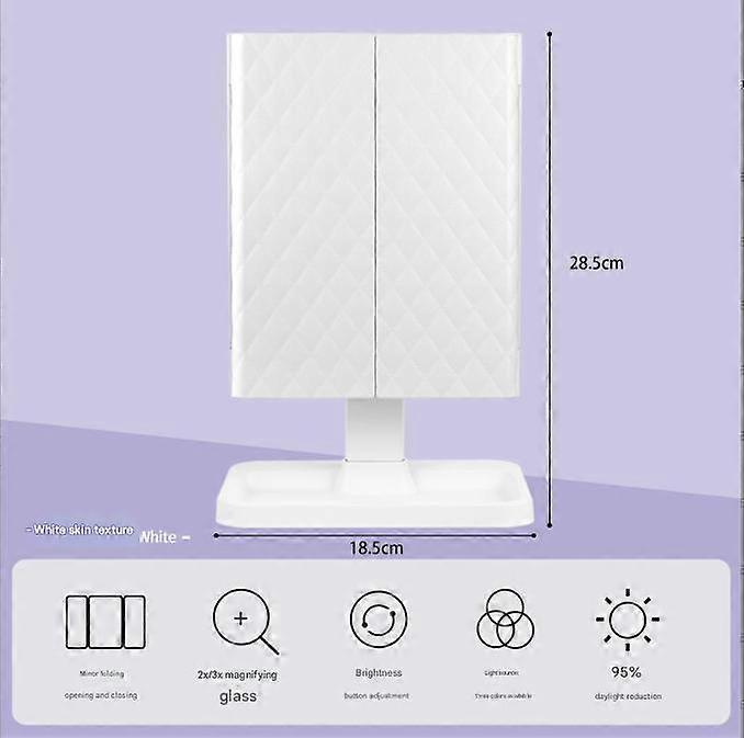 Makeup Mirror Vanity Mirror With Lights - 3 Color Lighting Modes 70/80 Led Trifold Mirror, Color box random