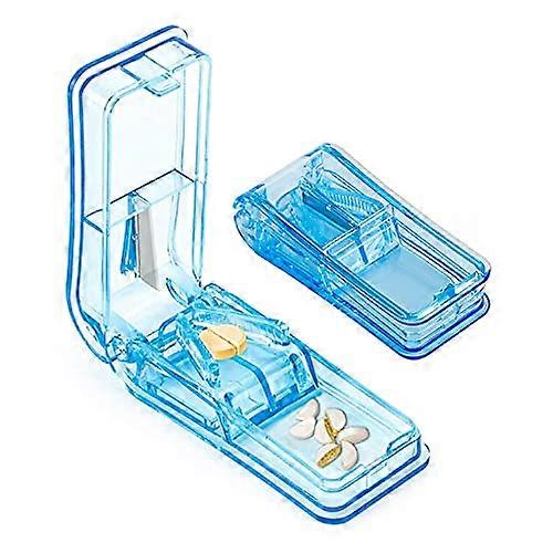 Pill Tablets Cutters for Small or Large Pills Cut in Half Quarter, Pill Splitter with Sharp Blade & Pill Storage Compartment
