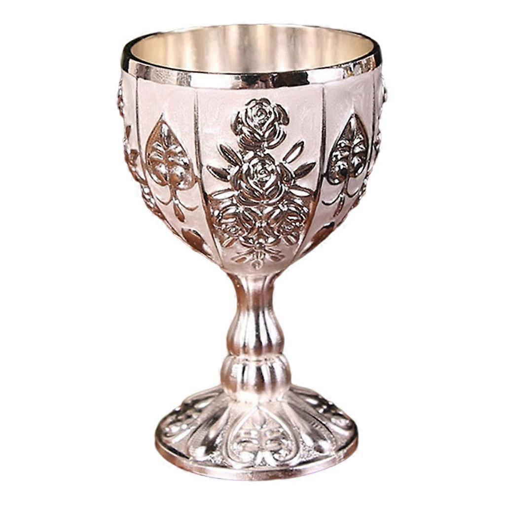 Wine Goblet Wine Embossed Cup Elegant Cup Glass Drinkware Silver Pink