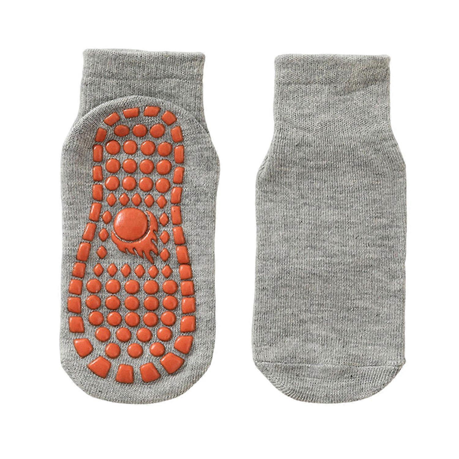 1 Pair Trampoline Socks Anti-skid Silicone Grip Bottom Great Friction Solid Color High Elasticity