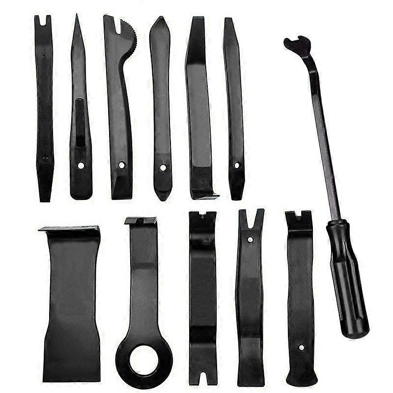 Car Trim Removal Tool, 12PCS Universal Trim Removal Tools for Removing Door Panels and Panels, Black