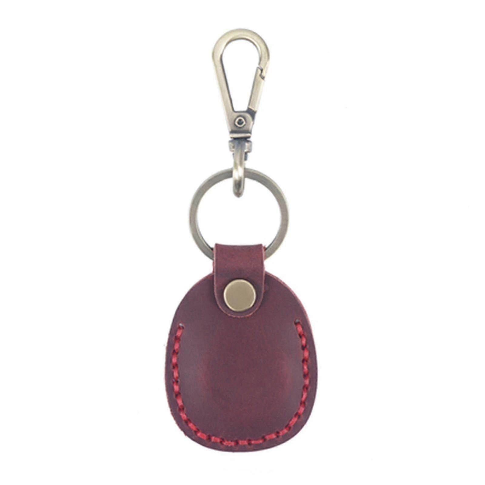 Keychain Holder Case For Apple Airtag, Durable Full-body Shockproof Protective Cover With Keychain Ring, Leather Gps Tracker Case