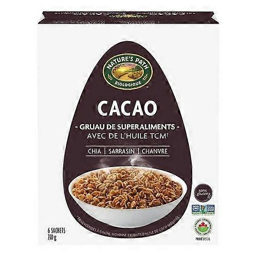 Natures Path Βιολογικό Superfood Πλιγούρι Βρώμης με Έλαιο MCT Κακάο, 6 x 35 γραμμάρια (Περίπτωση 6)