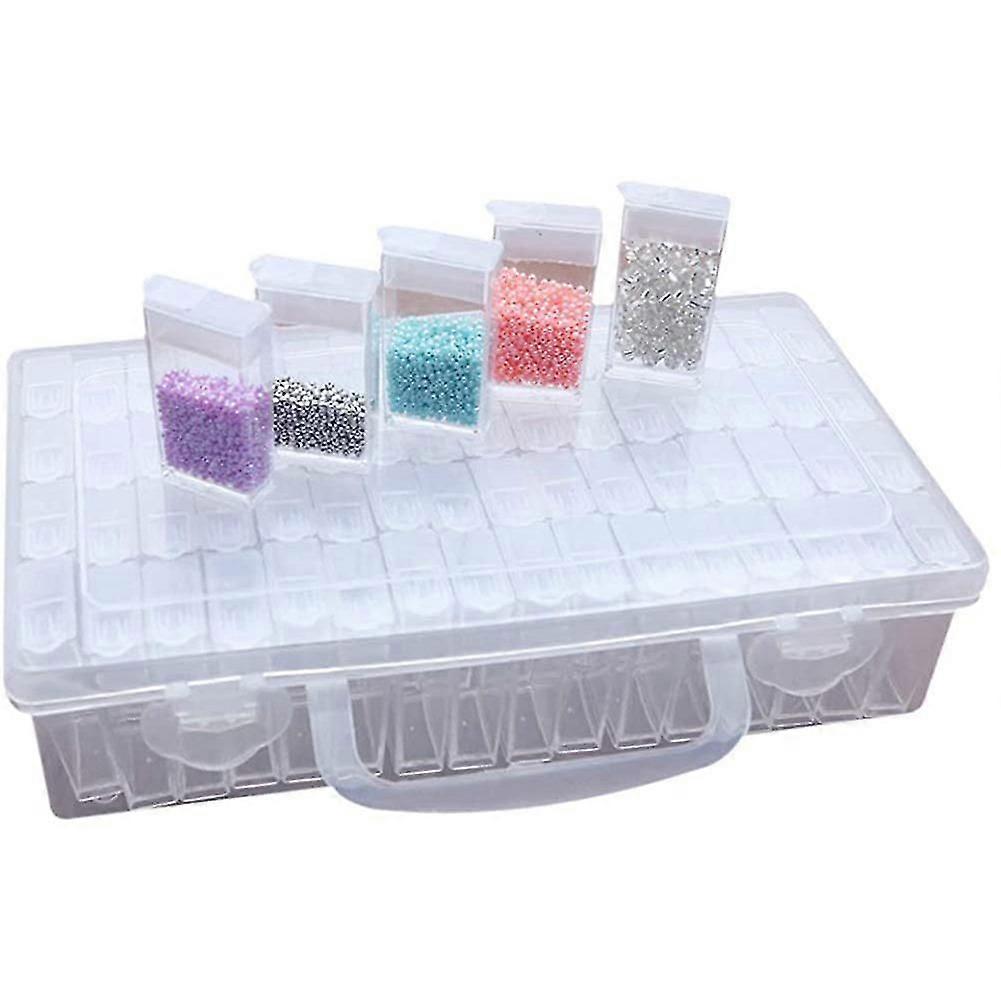 64 Compartments Plastic Boxes, Diamond Embroidery Sorting Box In Stable Storage Box Tool Box Diamond Painting Box For Nails, Rhinestones, Pearls, Diy,