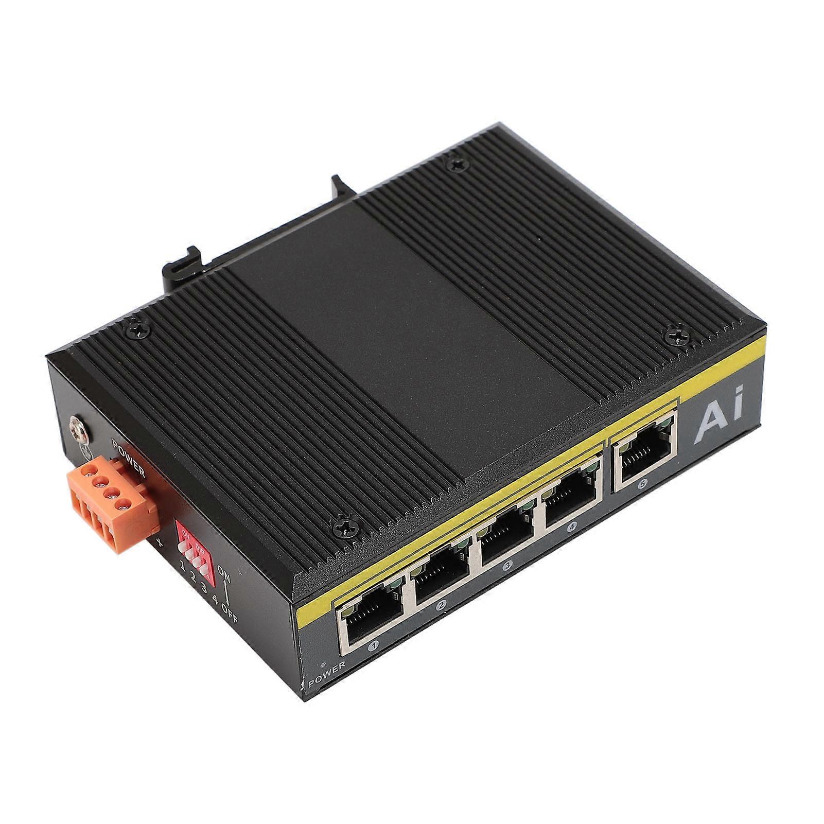 5 Port Industrial Ethernet Switch Wide Operating Temperature 10 Mbps 100Mbps Din Rail Mount POE Switch with 1 Uplink