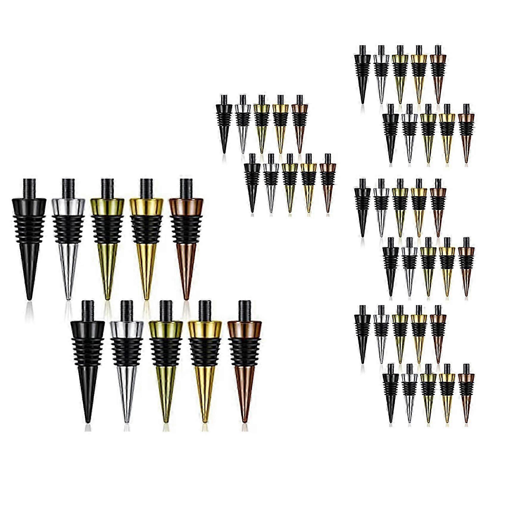 50pcs ensemble de bouchons de bouteille vierges, inserts de poteau en métal filetés pour le bois, bouchons de vin