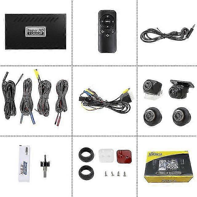 2d Hd 360 Dvr Car Surround View Monitoring System Bird View System 4 Camera Dvr Hd 1080p Recorder / Parking Monitoring Camera