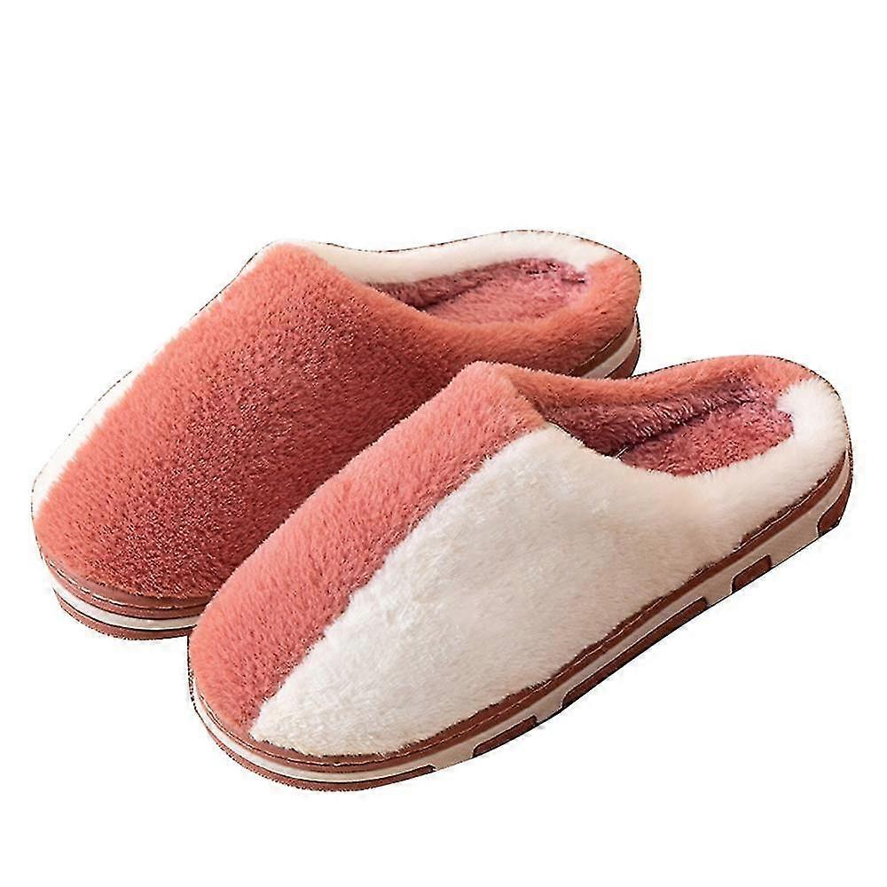 Retro Slippers Warm And Comfortable Plush Non-slip Slippers Fluffy Memory Foam