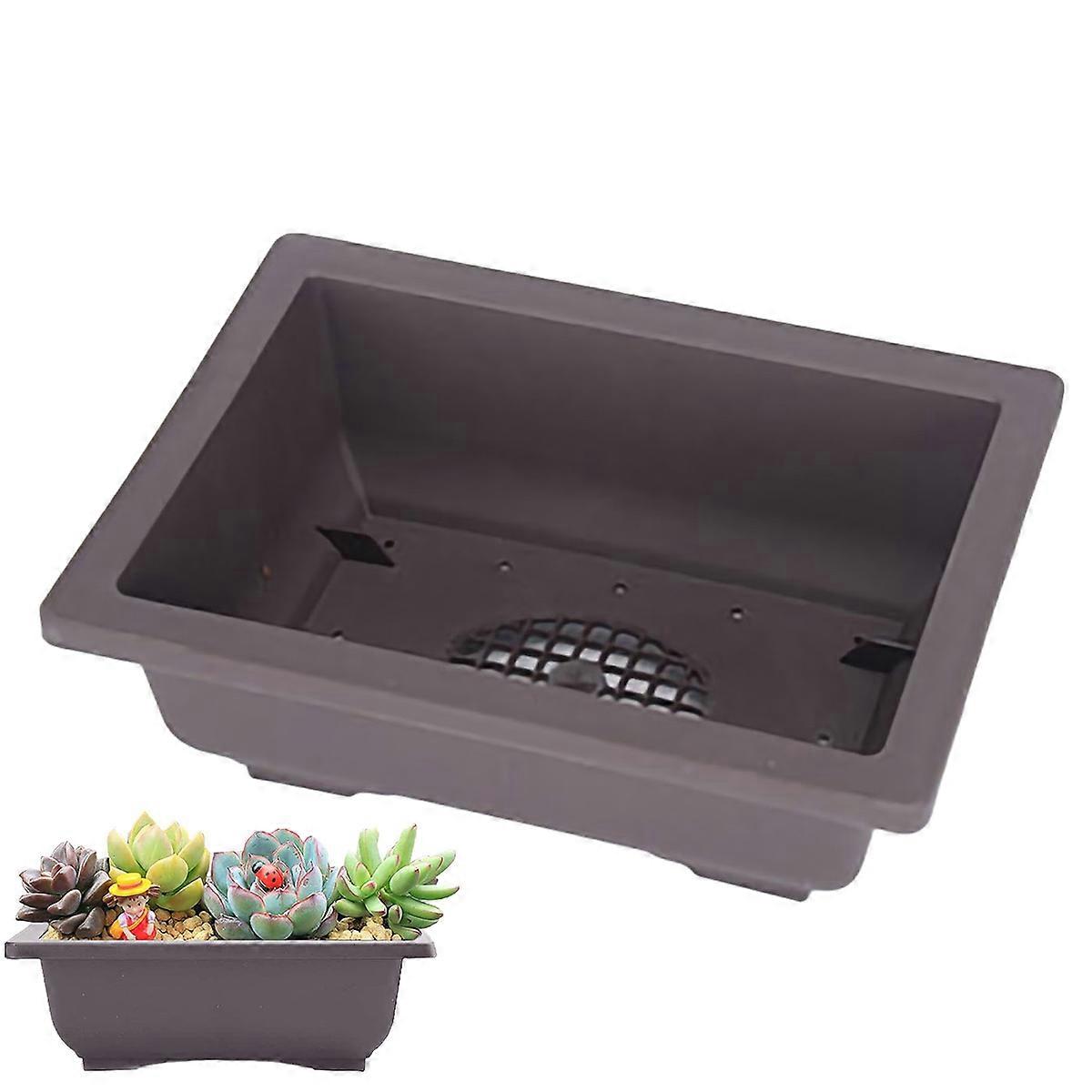 1pcs Rectangular Flower Pot (16.5*12*6 cm)Drain Design Thickening Succulent Pot Succulent Planter