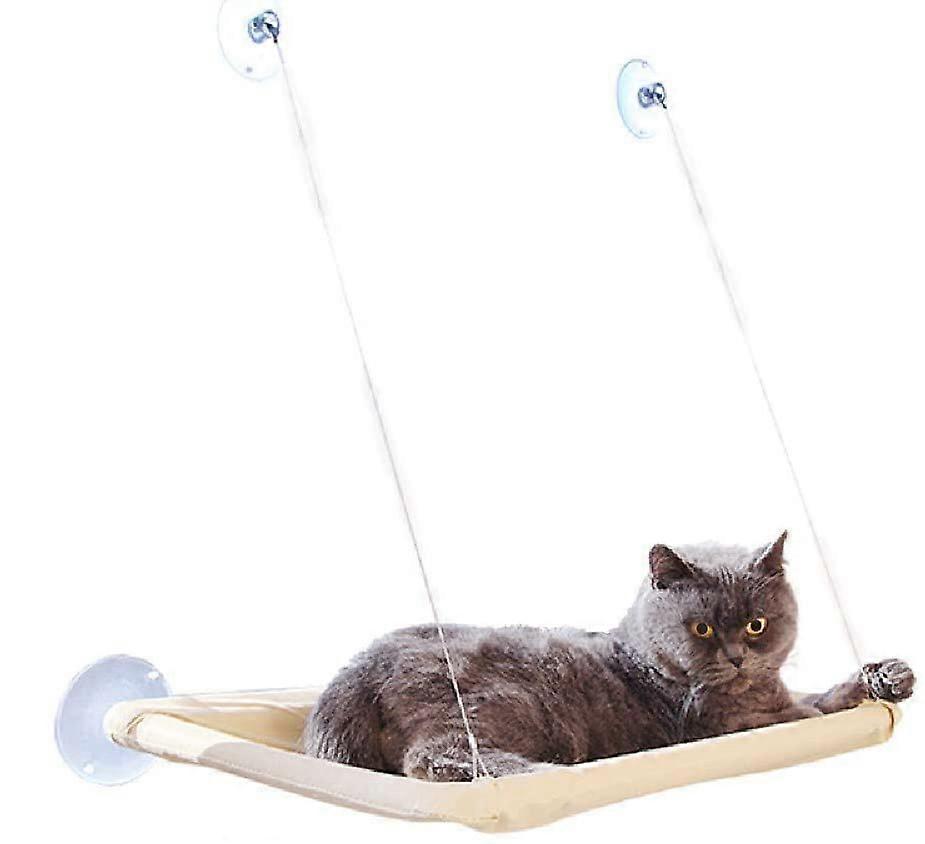 Cat Window Perch for Indoor Cats, Easy Install Suction Cups & Durable Frame, Space Saving Design with Reduce Anxiety & High Vantage Point,