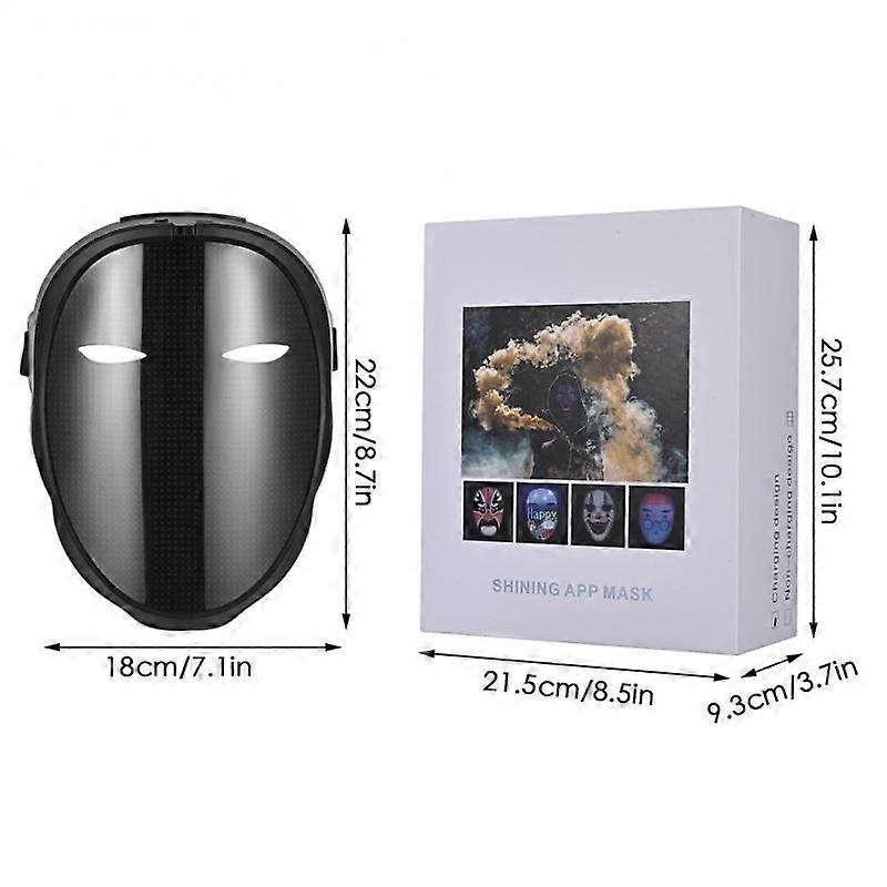 Bluetooth LED-masker Programmeerbaar oplaadbaar masker Maskerade Masker App Control Face