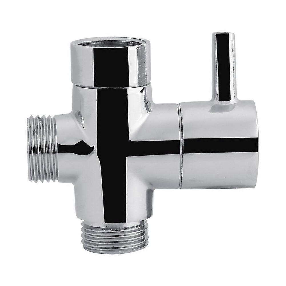 3-Way T Shape Diverter Shut Off Valve, Shower, Toilet, Bidet Sprayer Water Adapter, Chrome Finish