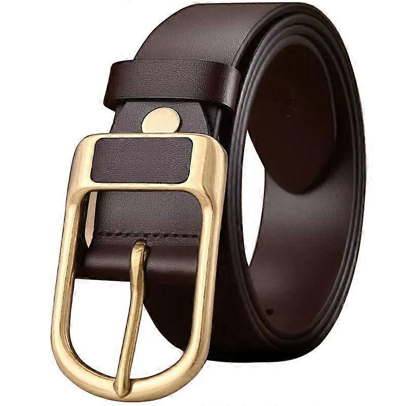 حزام جلدي محبب بالكامل للرجال | حزام رجالي كاجوال 1 1/2 بوصة مع جلد بقري | ثقب بيضاوي مشبك لارتداء سلس مقاس 49 بوصة