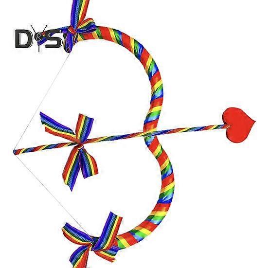 Cupid Bow And Arrow Prop Heart Shape Bow Decor Valentine Day Photography Filming Stage Costume Performance Prop