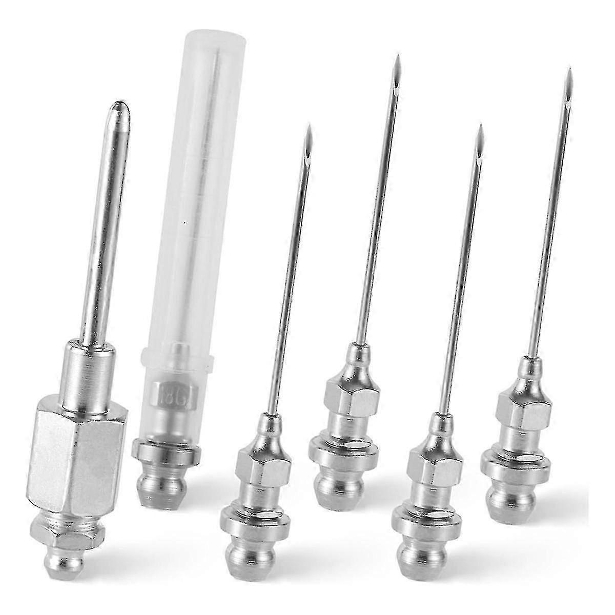 Grease Needle Nozzle, Bearing Grease Injector Needle with NPT Threaded Narrow Needle Adapter Grease