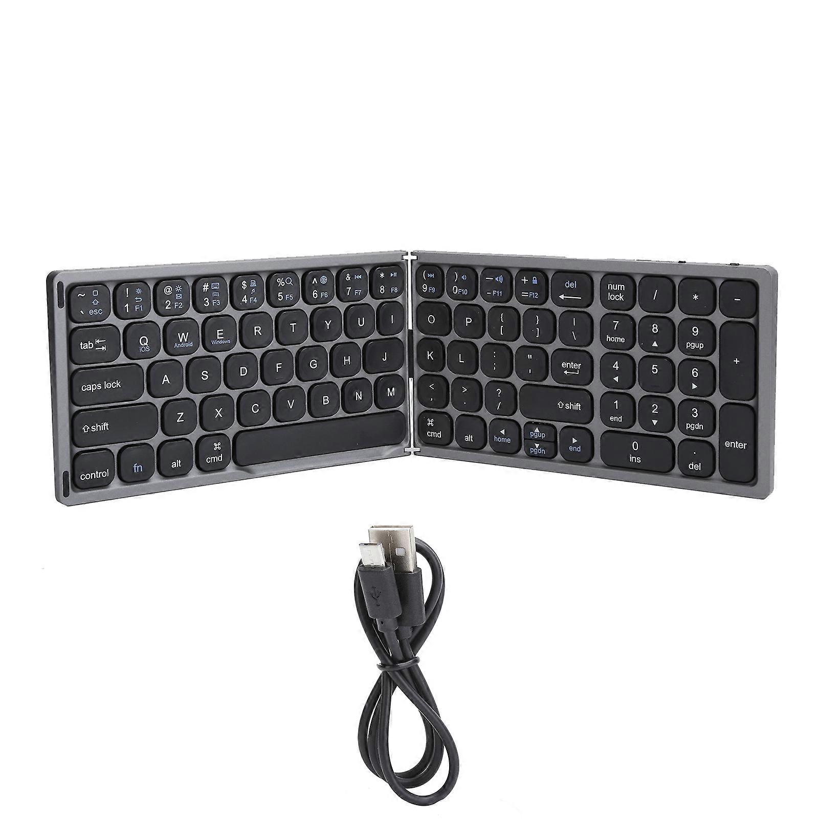 Portable Wireless Keyboard with Touchpad, Lightweight Construction Foldable Bluetooth Keyboard for Business Trips