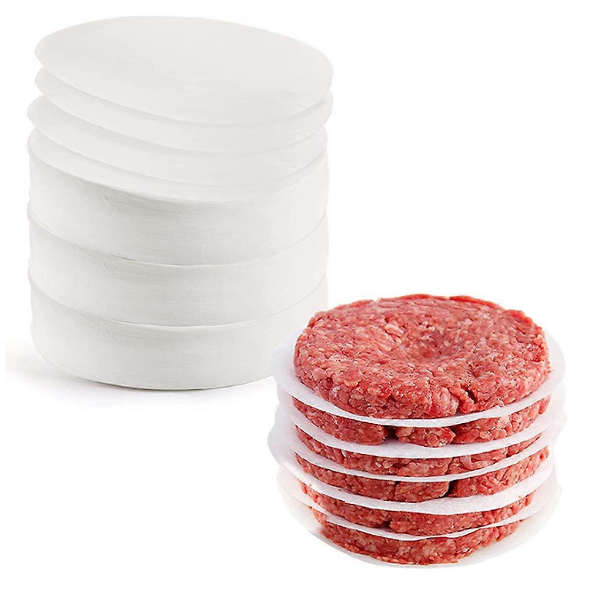 A pack of non-stick sheets of paper for minced steak press - Round 13 cm - ideal for cooking minced steak and making hamburgers