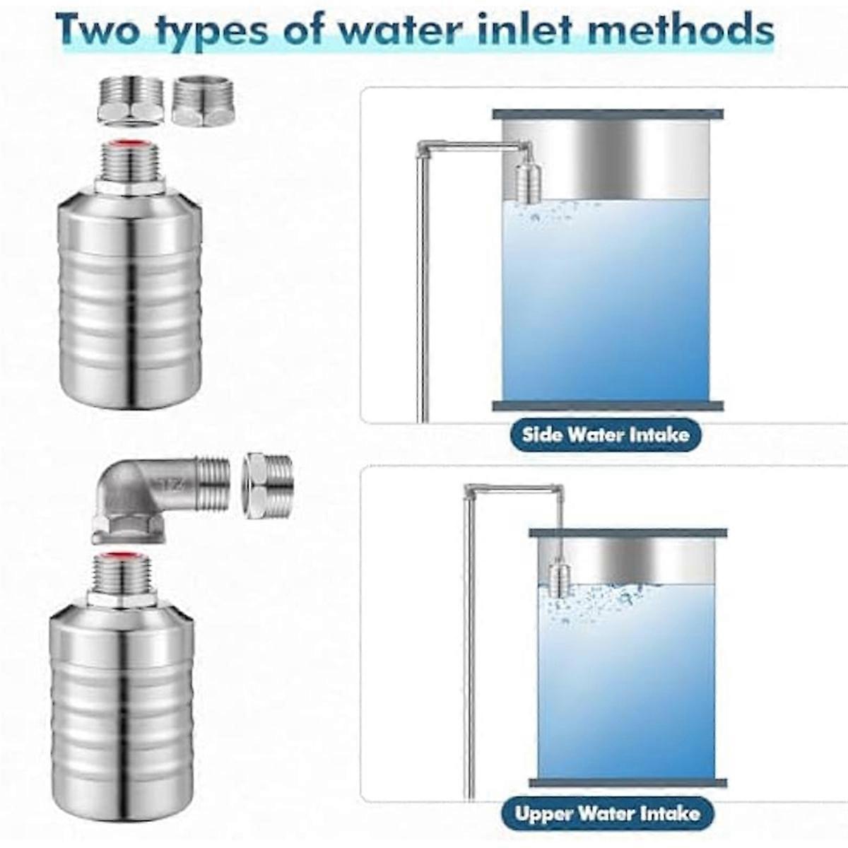 Float Valve 1/2 to 3/4 Inch Water Float Valve Auto Shut Off Water Tank Float Automatic Water Level C