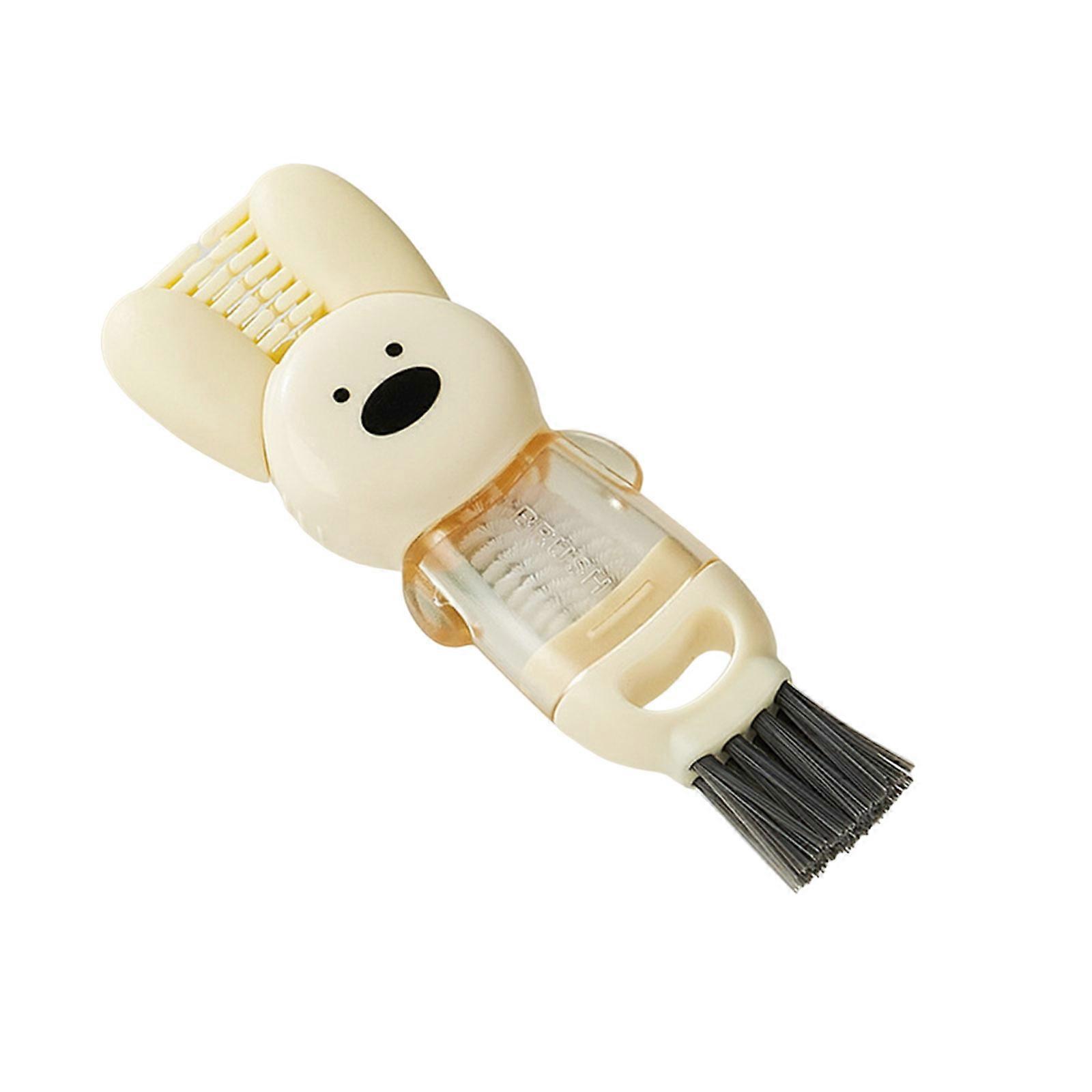 Cup Lid Gaps Cleaning Brush Cup Lid Cleaning Tool Easily Clean Every Corner Innovative Brush for Cup Lid Easily Use Beige Color