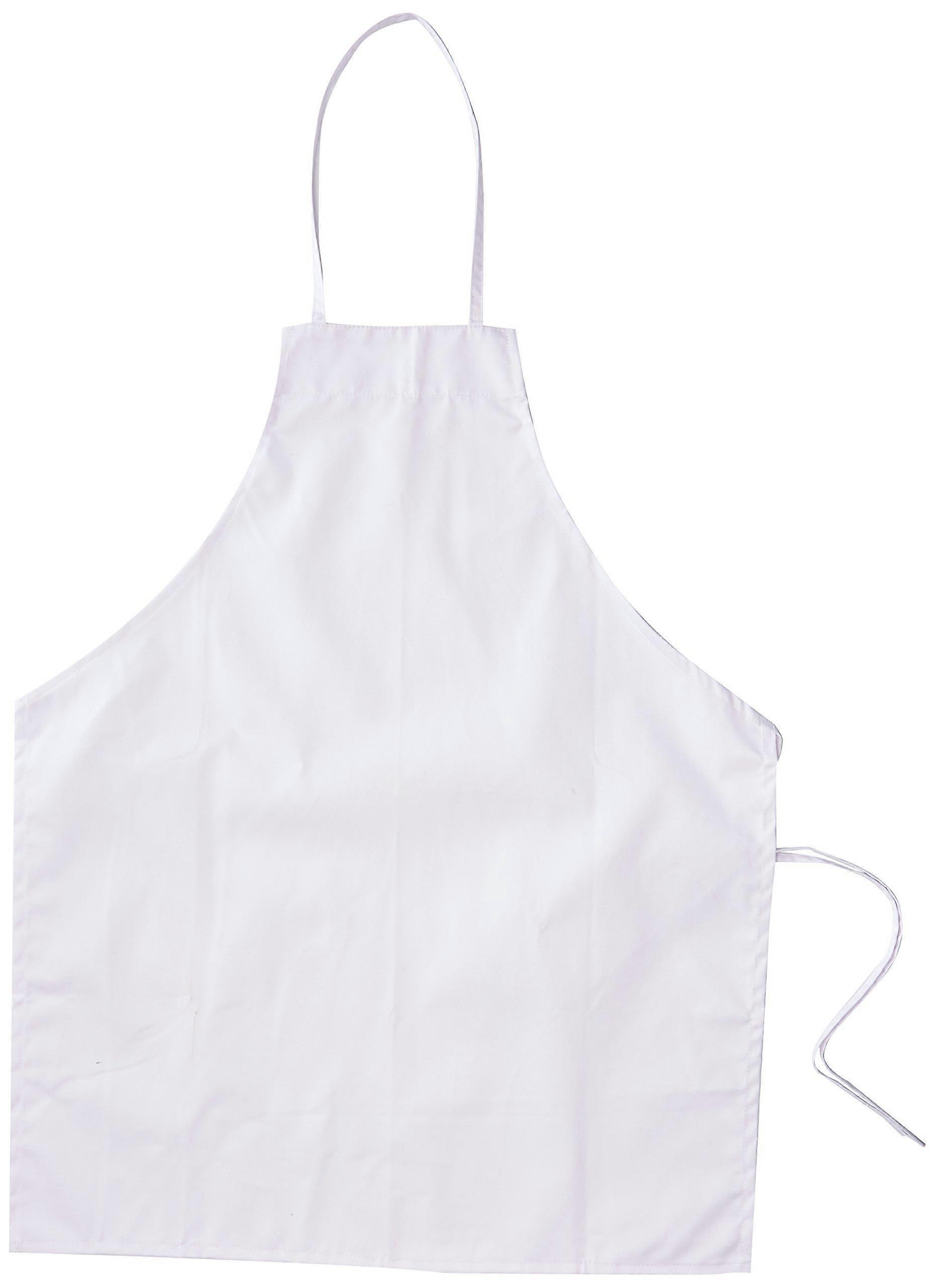 Full Length White Bib Apron for Cooking and Kitchen Use