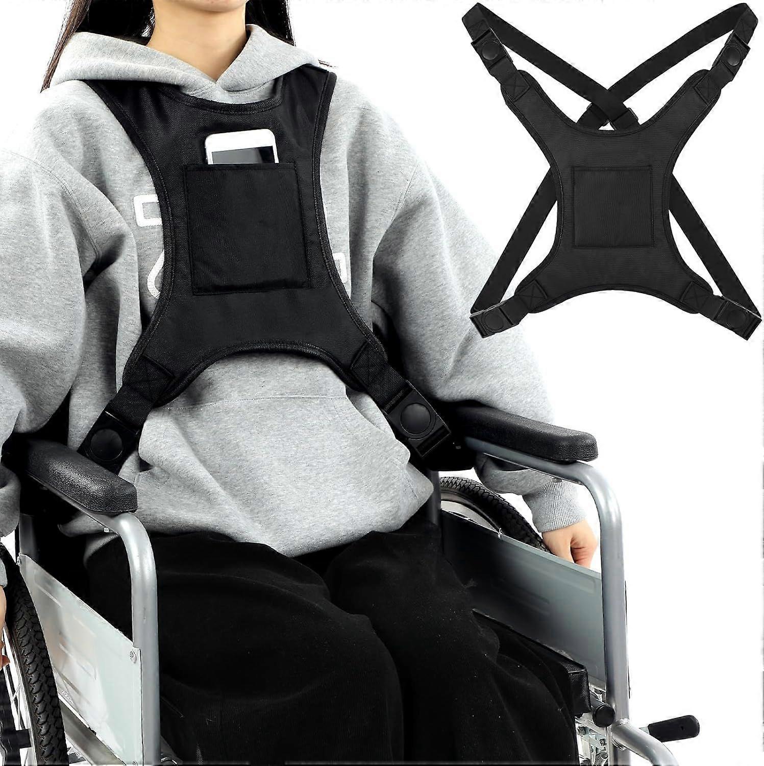 Kørestolssele til voksne Kørestol Brystsele Sikkerhedsrem Sikkerhedssele til ældre og handicappede Torso Støttevest Fastholdelse Justerbare stropper