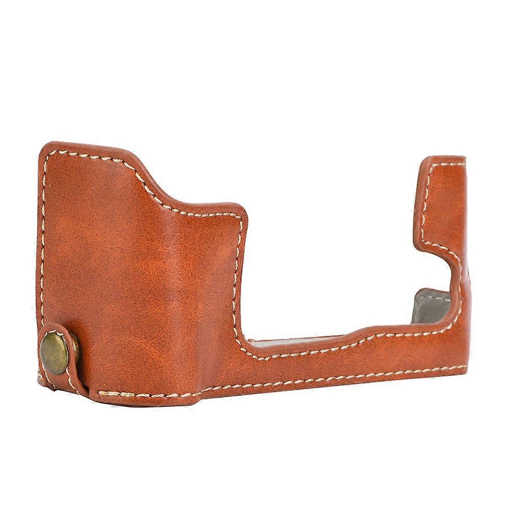 Durable PU Leather Half Body Camera Case for Fuji - Easy Access & Tripod Compatible