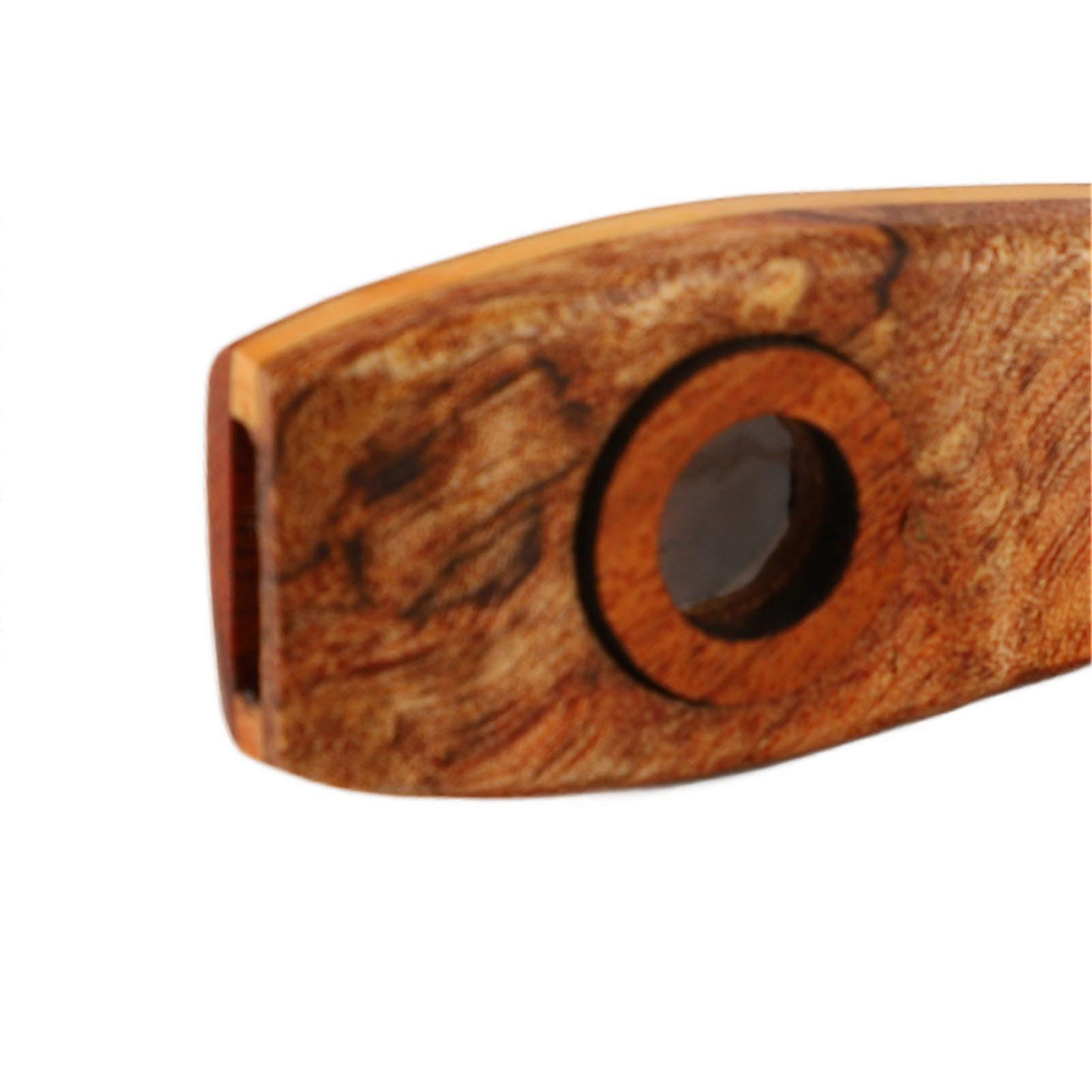 Maple Wood Kazoo Flute, Wind Musical Instrument with Diaphragm for Performance Playing