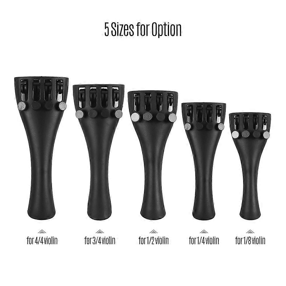 Carbon Fiber Violin Fiddle Tailpiece for 1/8 Violins with Four Fine Tuners and Tailpiece Gut Cord Professional Orchestral Strings Parts Kit
