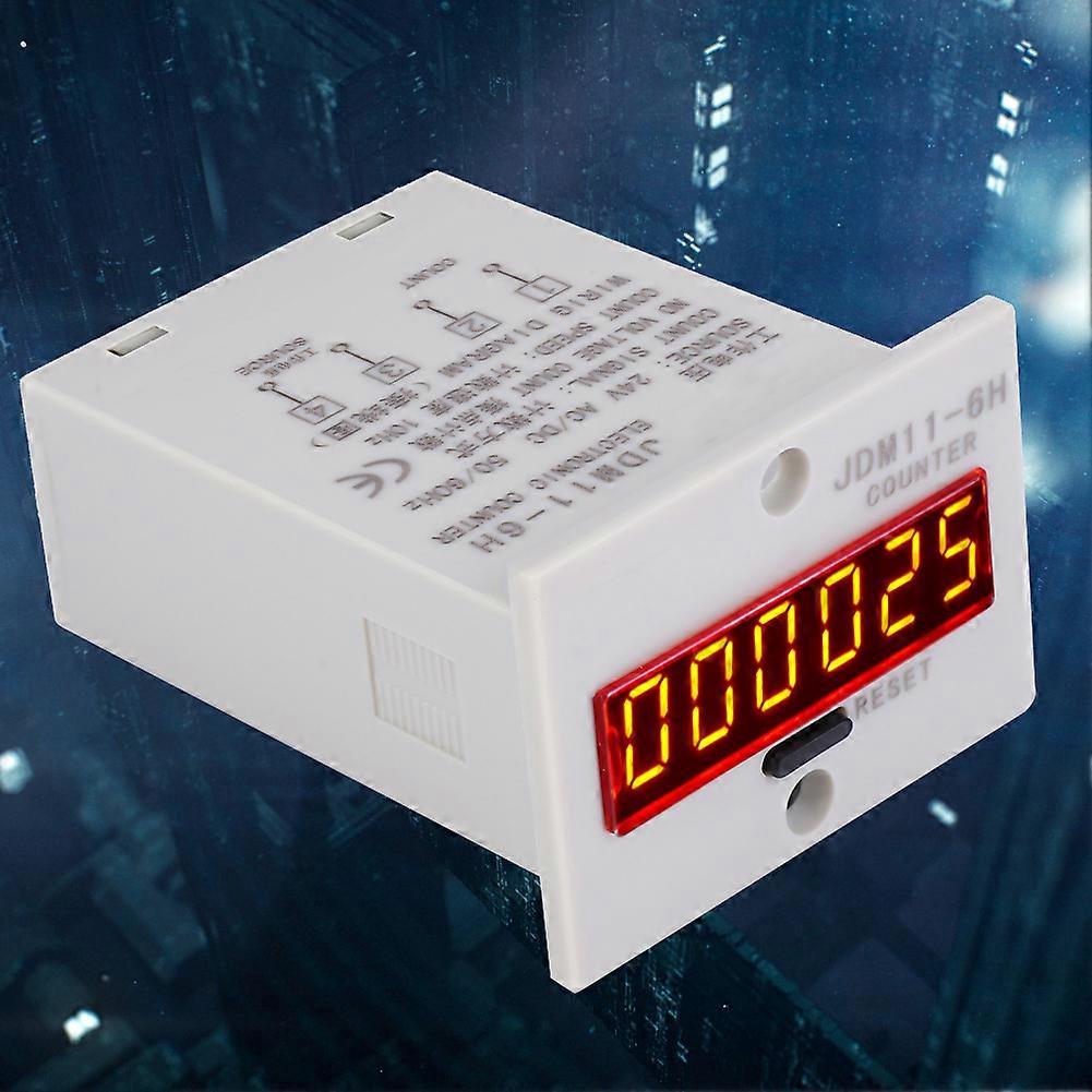 JDM11-6H Voltage Free Counter, 6 Digit Electronic LED Digital Display, AC/DC 24V Relay