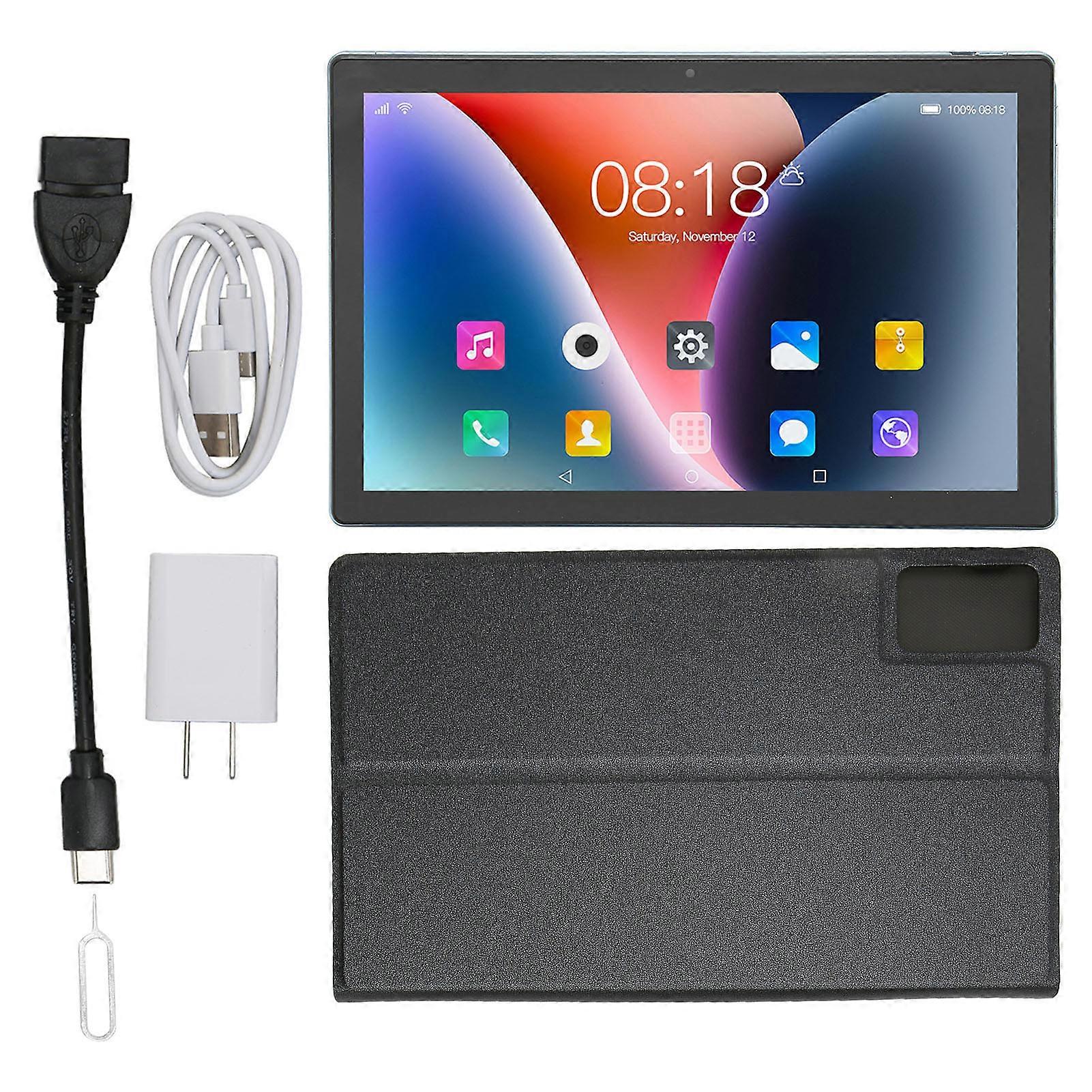 10.1 Inch Tablet Android 12.0 Octa Core 6GB RAM 128GB ROM with Protective Case US Plug