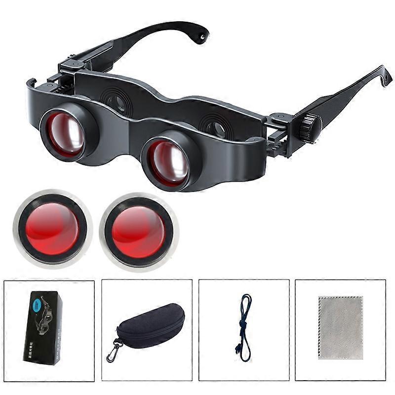 DM0125 3X Fishing Binoculars Adjustable Focus Glass Type Binoculars With Red Polarised Lens