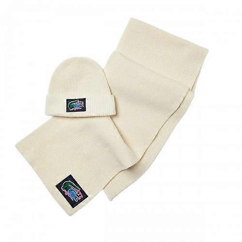 Lacoste Logo Wool Scarf & Beanie Set