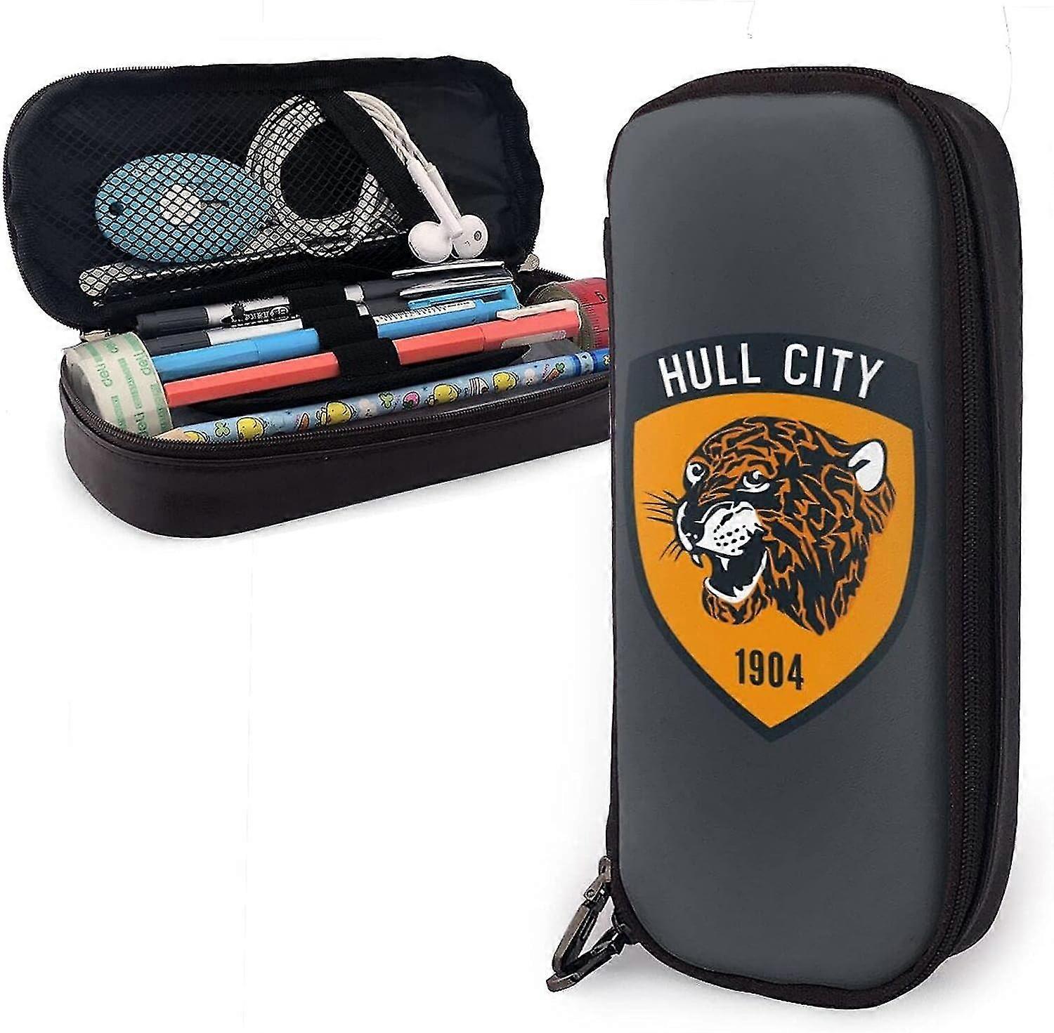 Portable Storage Box with Hull City Brand Leather Stationery Bag and Pencil Case Folder bd003028