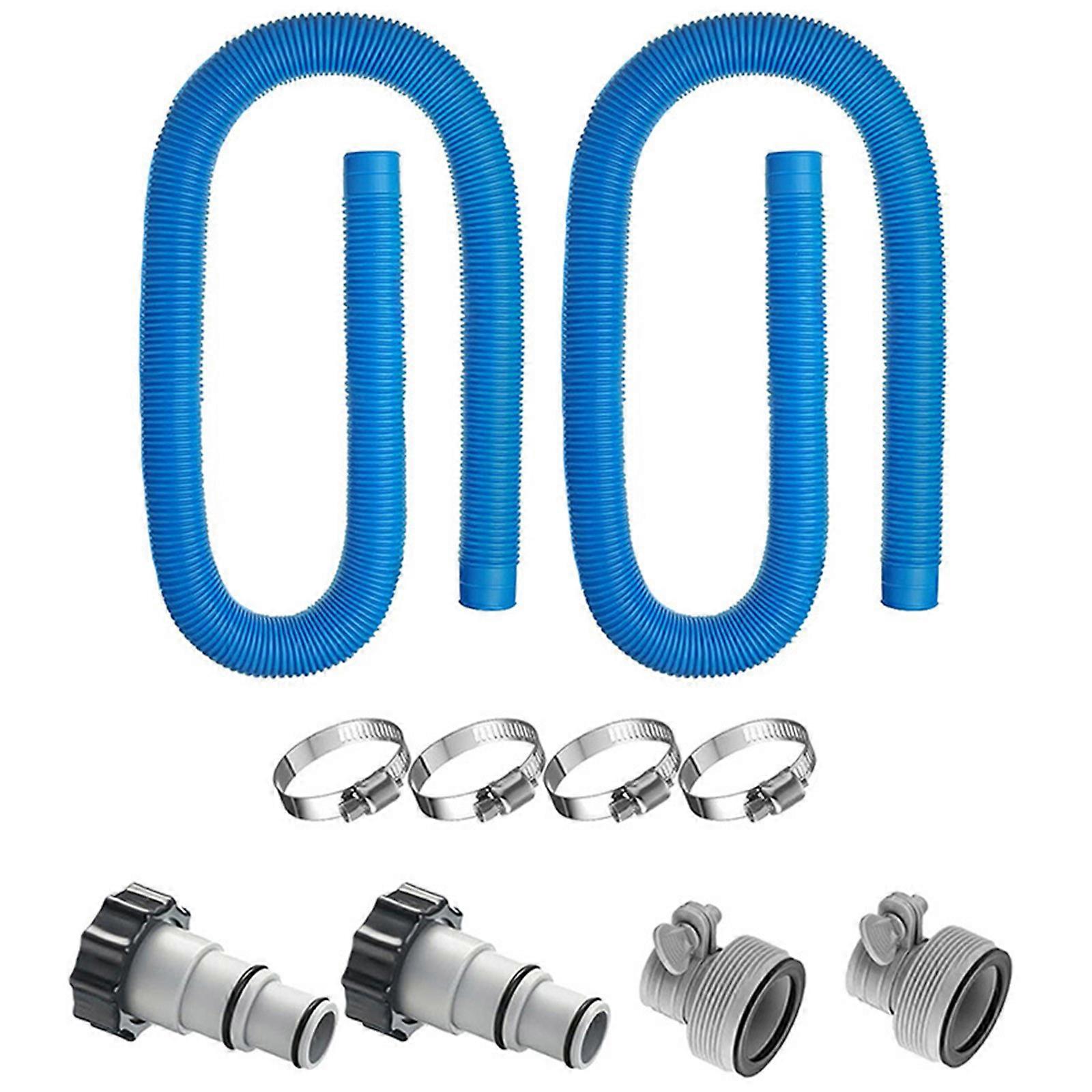 Pack Pool Pump Hose Replacement Kit, Swimming Pool Filter Hose Replacement Kit, Pool Hoses And Hose Clamps Compact Fold