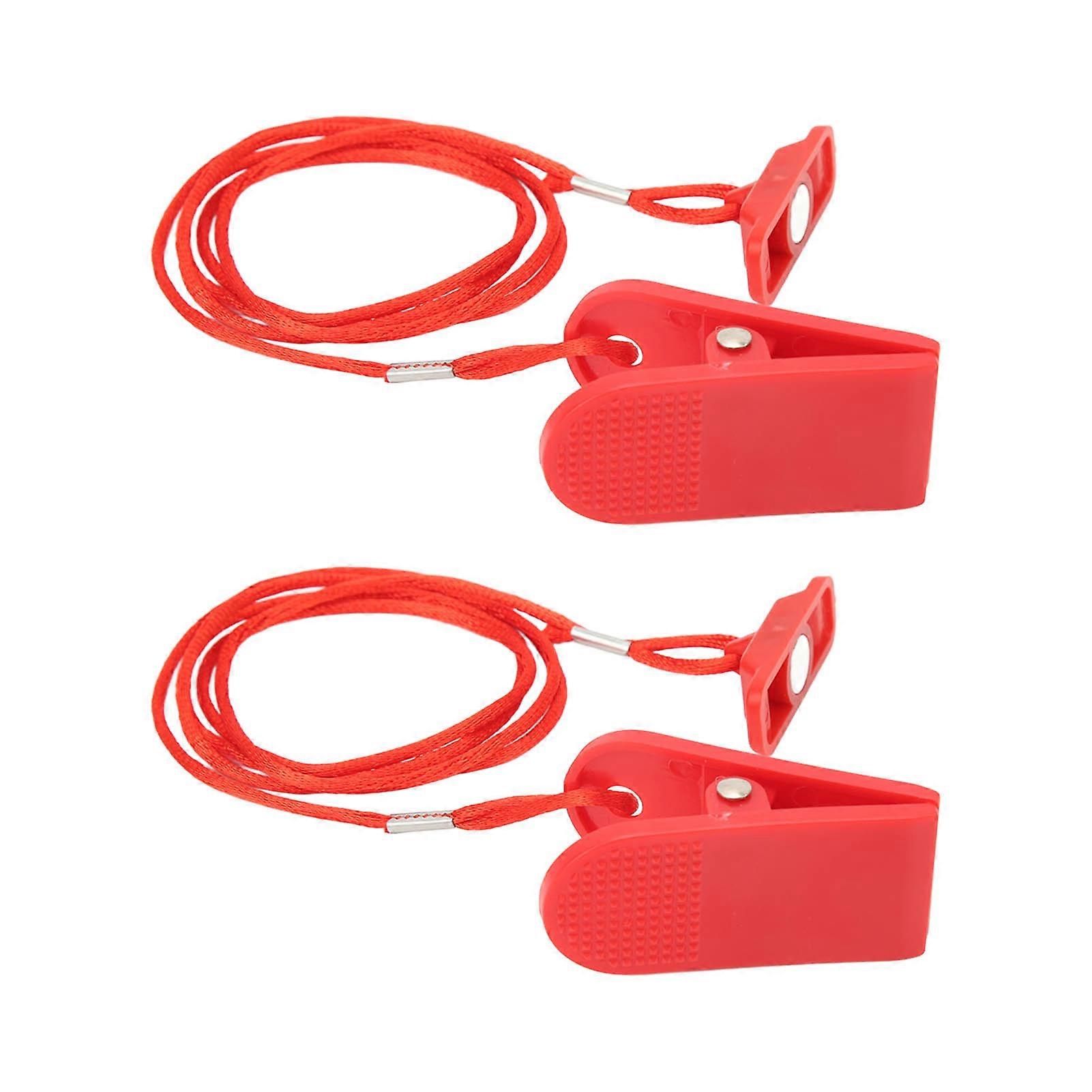 2PCS Treadmill Universal Safety Key Running Machine Key Magnet Treadmill Key Rectangle Red